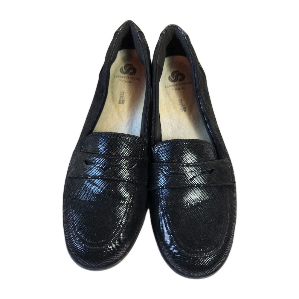 Clarks Womens Westlynn Ayla‎ Loafer Size 10 M Black Slip On Cloudsteppers Shoe
